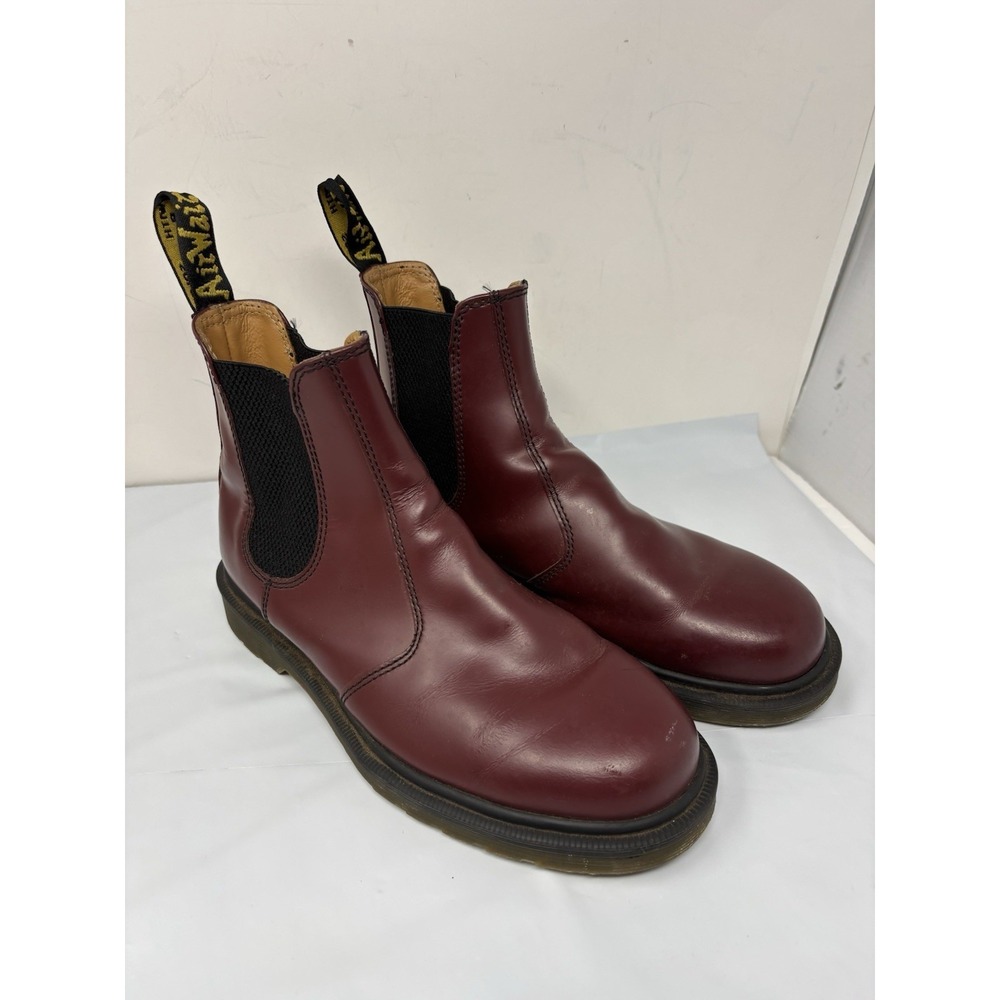 Dr. Martens 2976 Chelsea Boots Men's 8 Cherry Red Leather Ankle Slip Resistant